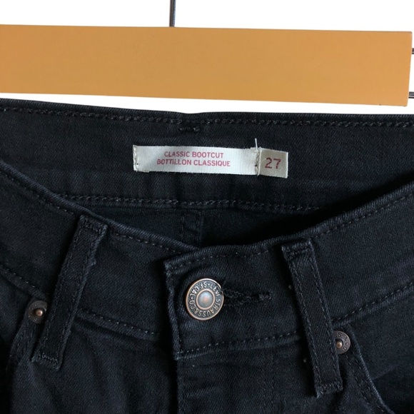 Levi’s Classic Bootcut Jeans Mid Rise Stellar Stretch Size 27 Soft Black - Picture 12 of 16